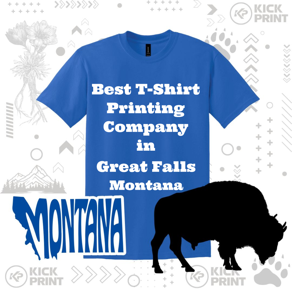 A blue shirt with a buffalo silhouette.